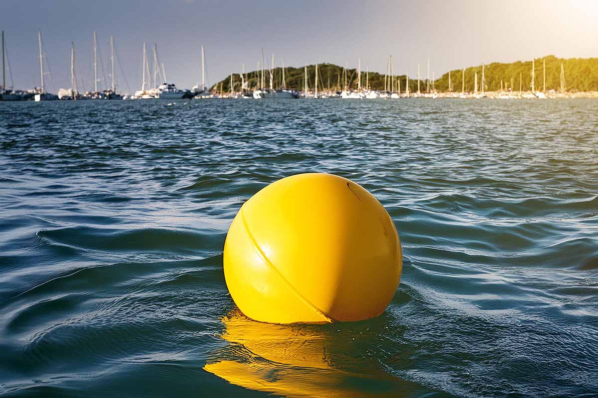 Bob, the cheery and helpful safety buoy, helping with the man overboard drill during the Practical Boating Experience Session