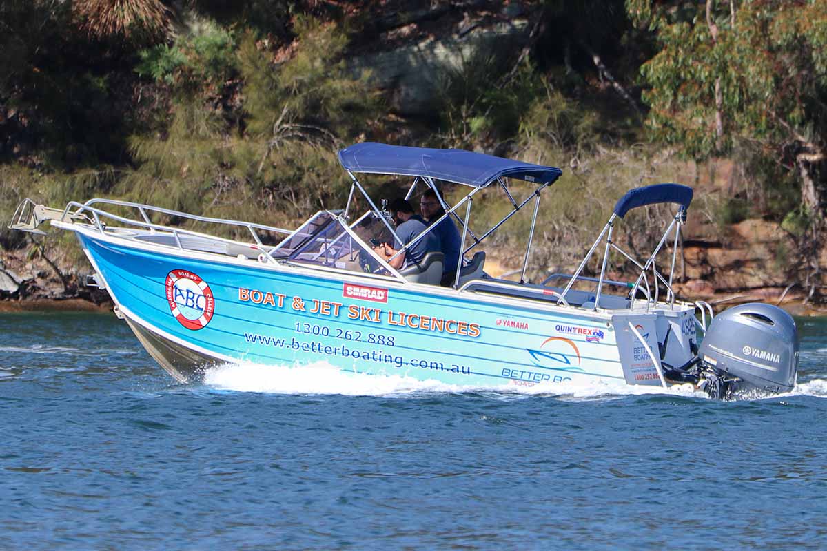 An ABC Vessel delivering the Practical Boating Experience training session