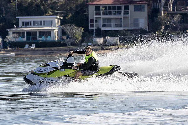 Man riding a Jet Ski or PWC, having completed the NSW Jetski Licence Upgrade Course