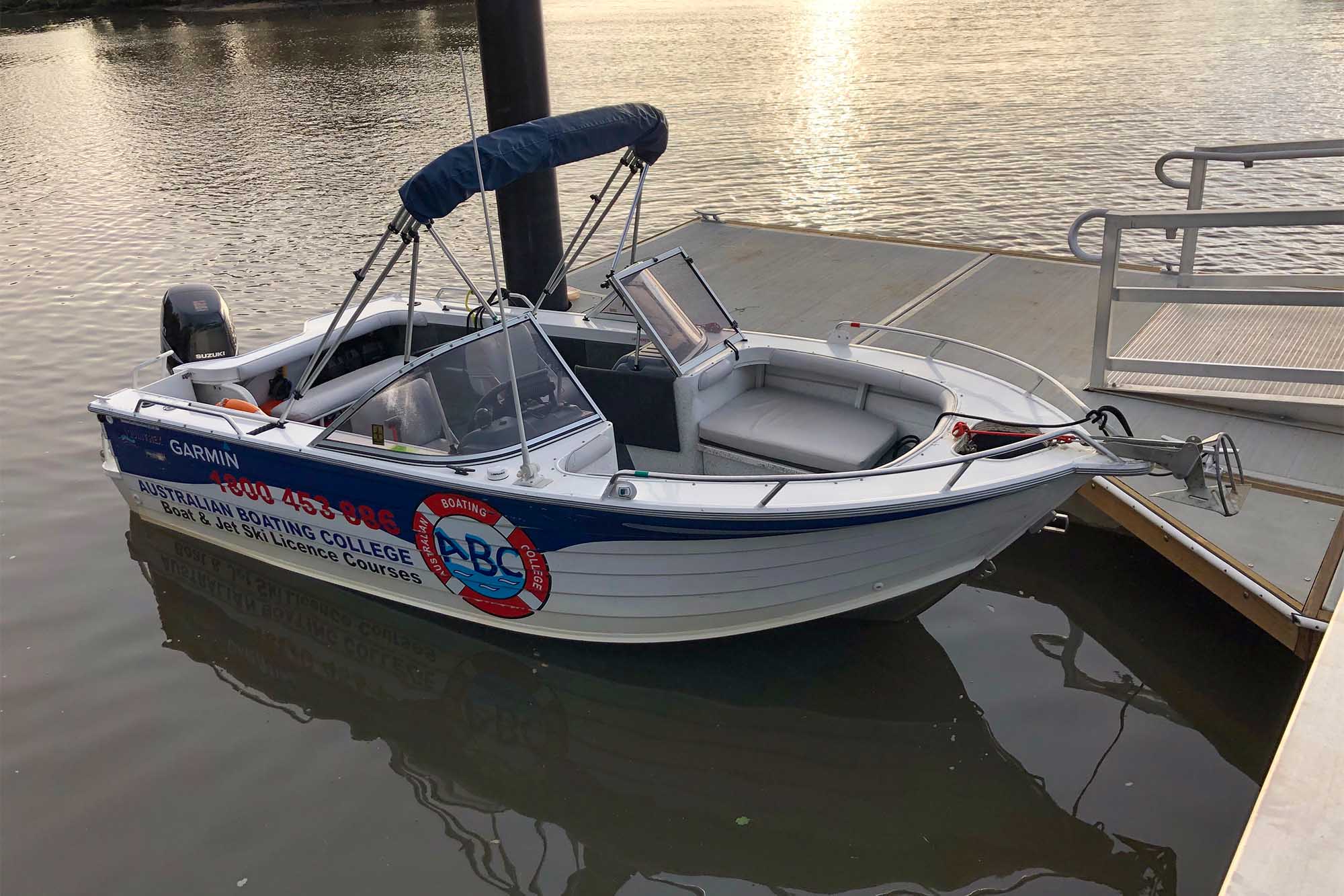 An ABC Boat tied up to Bradbury Wharf on the Chipping Norton Lake, in Liverpool