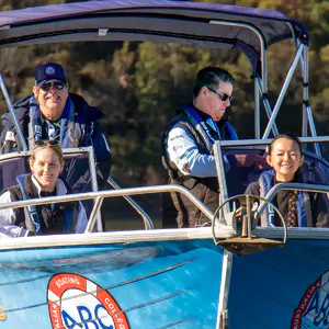 Students wearing the BLA L170N lifejacket during on‑water training